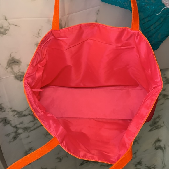 🎒 Clinique Large Pink / Orange Tote - Picture 7 of 10